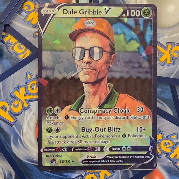 Dale Gribble Pokemon Card - King Of The Hill - V Basic Card - Picture 7 of 8